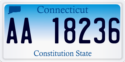 CT license plate AA18236