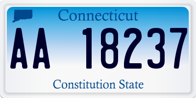 CT license plate AA18237