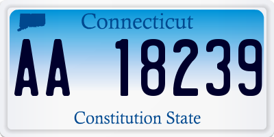 CT license plate AA18239