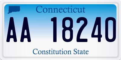 CT license plate AA18240