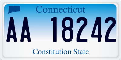 CT license plate AA18242