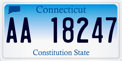 CT license plate AA18247