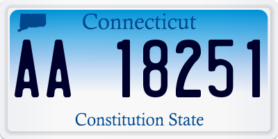 CT license plate AA18251