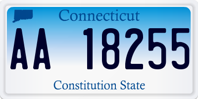 CT license plate AA18255