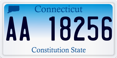 CT license plate AA18256