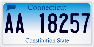 CT license plate AA18257