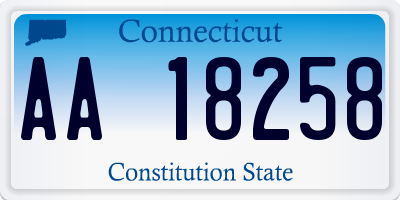 CT license plate AA18258