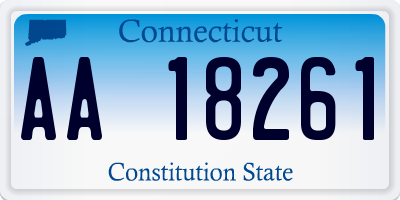 CT license plate AA18261