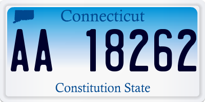 CT license plate AA18262