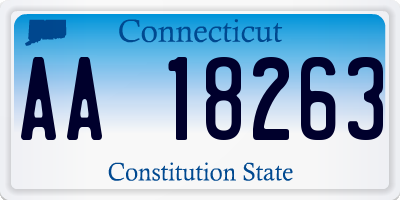 CT license plate AA18263