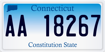 CT license plate AA18267