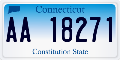 CT license plate AA18271