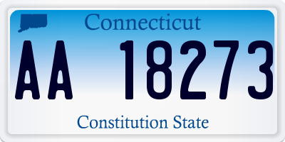 CT license plate AA18273