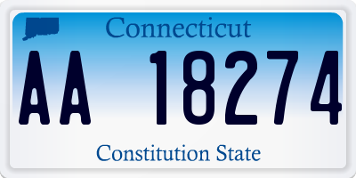 CT license plate AA18274