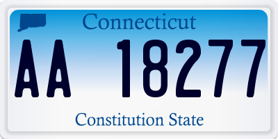 CT license plate AA18277