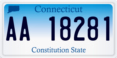 CT license plate AA18281