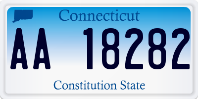 CT license plate AA18282