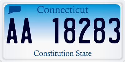 CT license plate AA18283