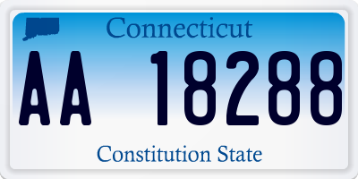 CT license plate AA18288