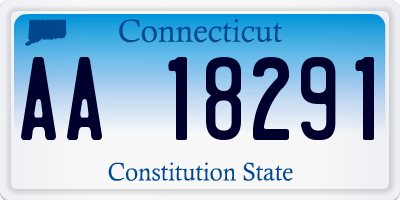 CT license plate AA18291