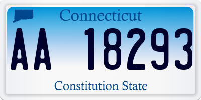 CT license plate AA18293