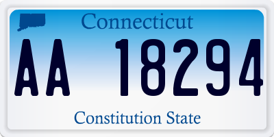 CT license plate AA18294