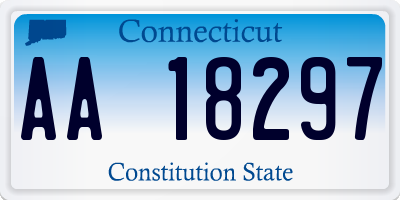 CT license plate AA18297