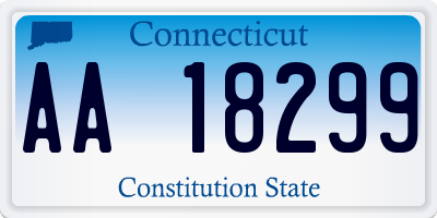 CT license plate AA18299