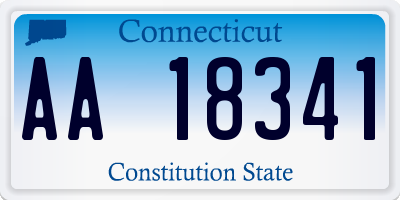 CT license plate AA18341