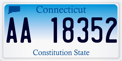 CT license plate AA18352