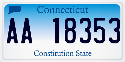 CT license plate AA18353