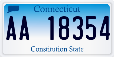 CT license plate AA18354