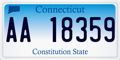 CT license plate AA18359