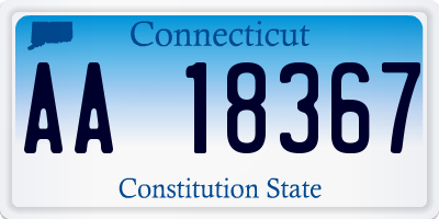 CT license plate AA18367