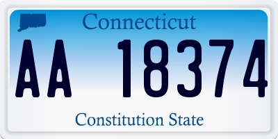 CT license plate AA18374