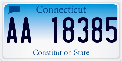 CT license plate AA18385