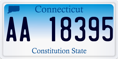 CT license plate AA18395