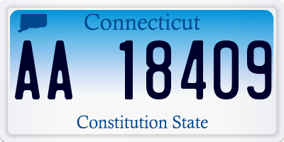 CT license plate AA18409