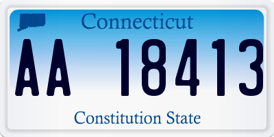 CT license plate AA18413