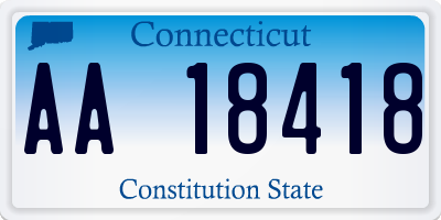 CT license plate AA18418