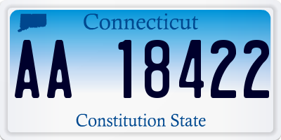 CT license plate AA18422