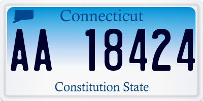 CT license plate AA18424