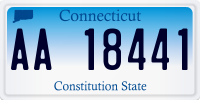 CT license plate AA18441