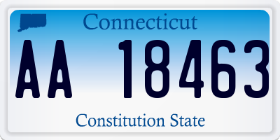 CT license plate AA18463