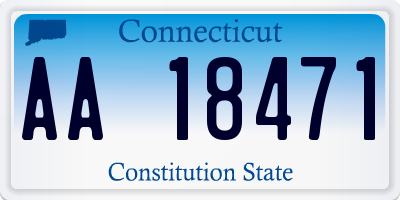 CT license plate AA18471