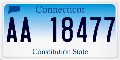 CT license plate AA18477