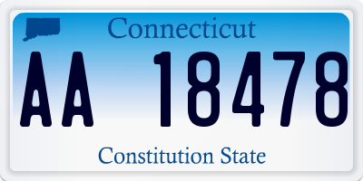 CT license plate AA18478