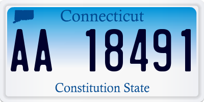 CT license plate AA18491