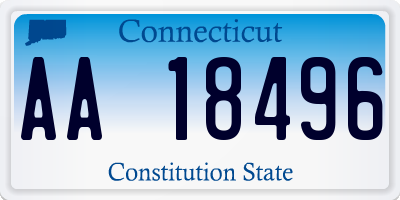 CT license plate AA18496