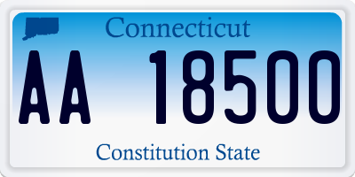 CT license plate AA18500